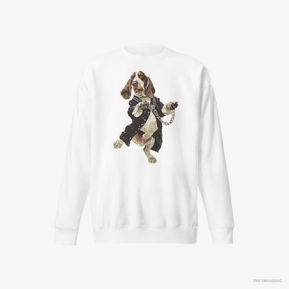 Basset Hound Grooving in Black White Sweatshirt