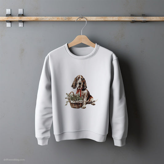 Basset Hound Tending the Garden Sweatshirt – Unisex Sweatshirt for Dog Lovers