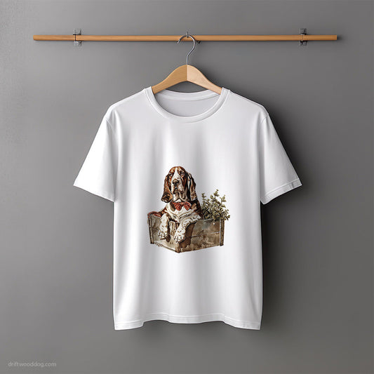 Basset Hound Caring for the Herbs T-Shirt – Unisex Tee for Dog Lovers