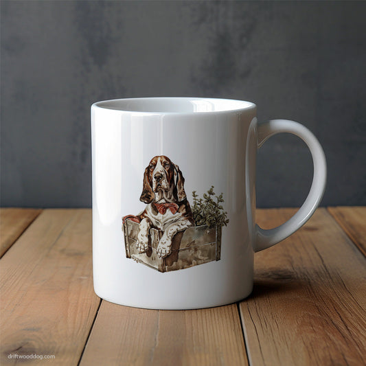 Basset Hound Caring for the Herbs Mug – Unique Dog Cups | Dog-Themed Mugs