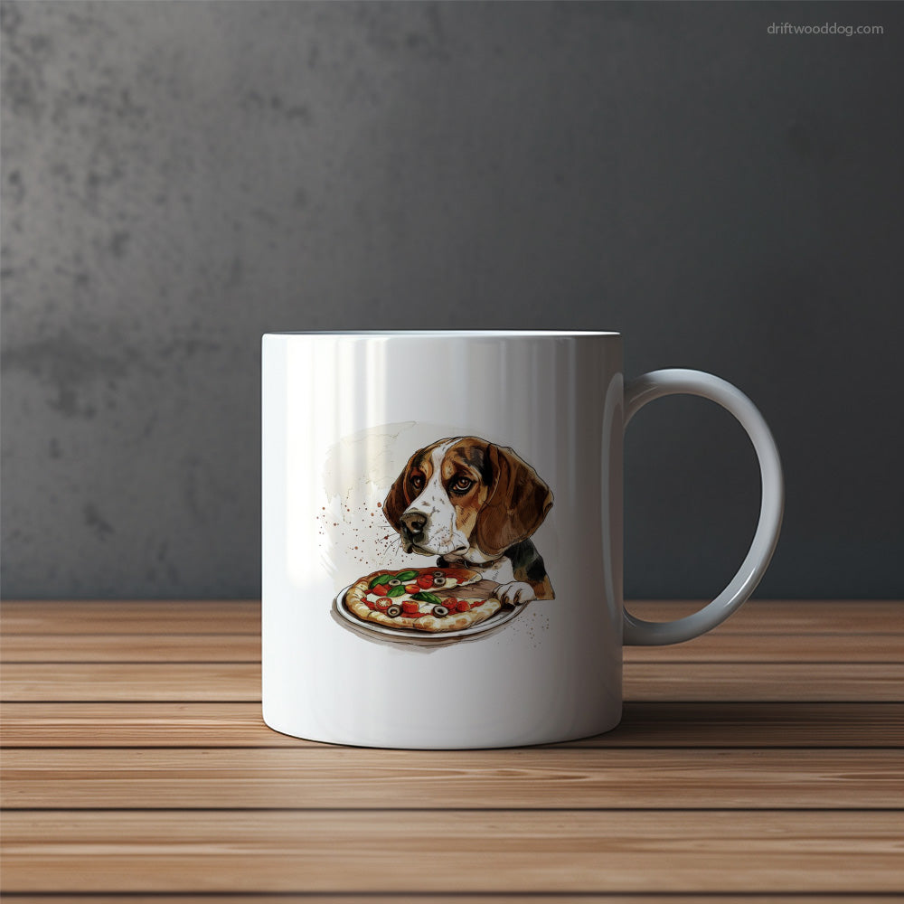 Funny Beagle Sniffing a Slice of Pizza Mug – Funny Dog Coffee Mugs | Quirky Canine Drinkware