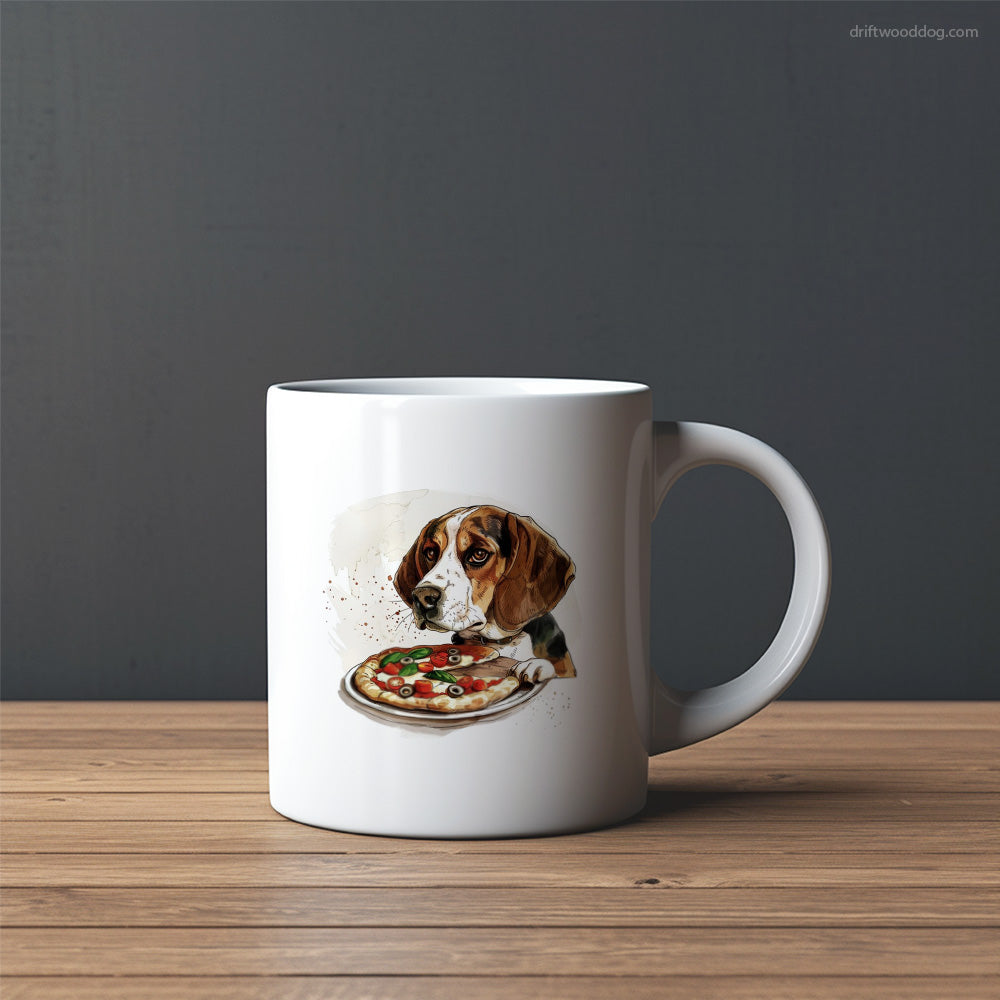 Funny Beagle Sniffing a Slice of Pizza Mug – Custom Dog Mugs | Personalized Pet Mugs