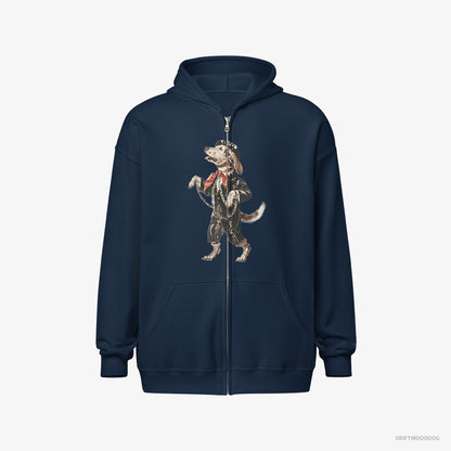 Beagle Headbanging in Chains Navy Hoodie