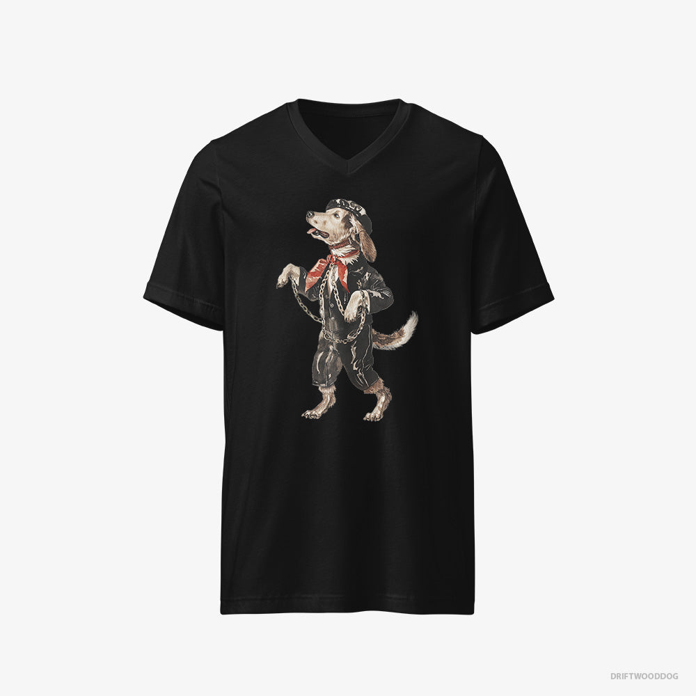 Beagle Headbanging in Chains – Men's T-Shirt Black V-Neck – V-Neck