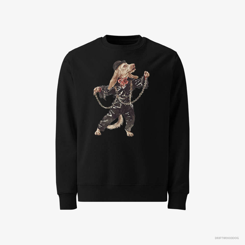 Beagle Sweatshirt – Men Black Sweatshirt Classic – Stomping to the Beat (on White Background)