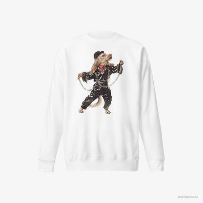 Beagle Stomping to the Beat White Sweatshirt