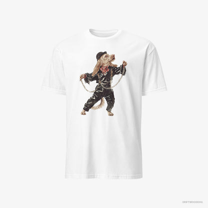 Beagle T-Shirt – Men White T-Shirt Classic – Stomping to the Beat (on White Background)