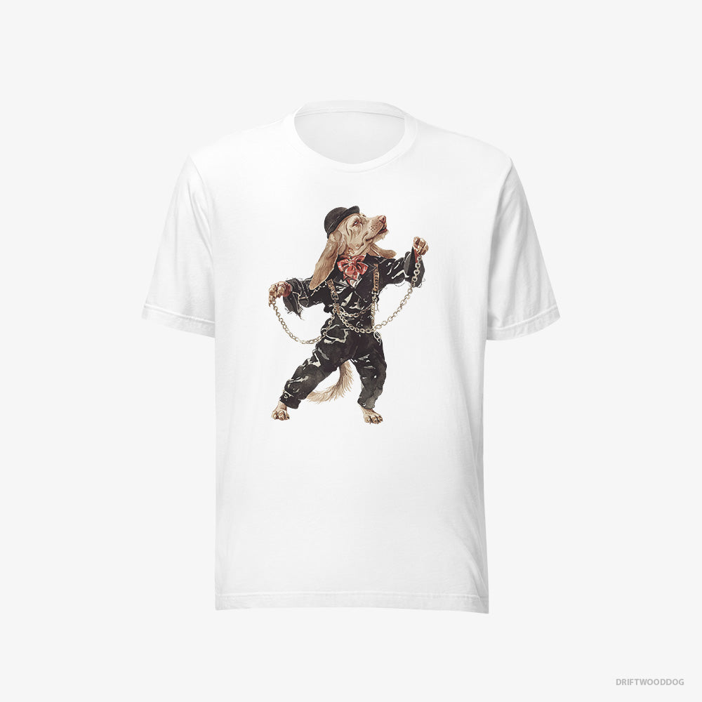 Beagle T-Shirt – Men White T-Shirt Eco-Friendly – Stomping to the Beat (on White Background)