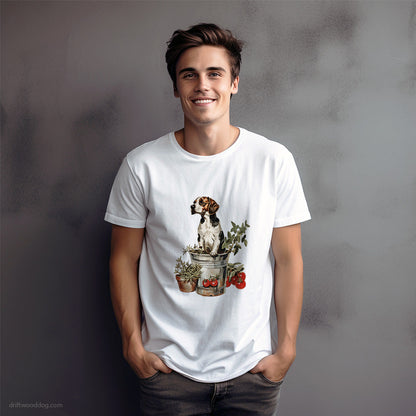 Beagle Guarding the Garden T-Shirt – Dog Graphic Tee for Men