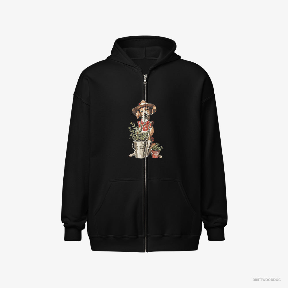 Beagle Collecting Herbs Full-Zip Hoodie