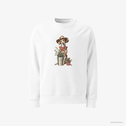 Beagle Collecting Herbs White Sweatshirt