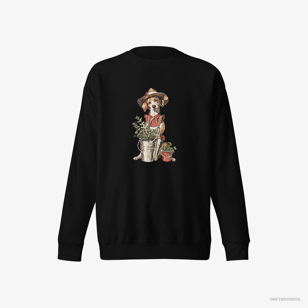 Beagle Collecting Herbs – Men's Sweatshirt Black Eco – Eco-Friendly