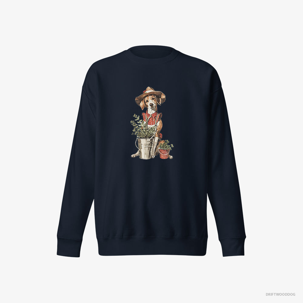 Beagle Collecting Herbs – Men's Sweatshirt Navy Eco – Eco-Friendly