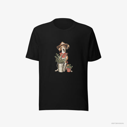 Beagle Collecting Herbs Black T-Shirt