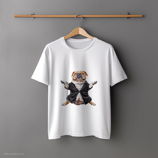 Bulldog Grooving in Chains T-Shirt – Unisex Tee for Dog Lovers