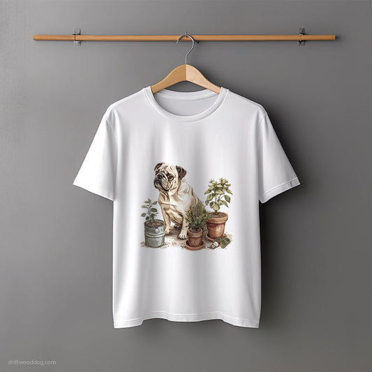 Bulldog Caring for the Greenhouse T-Shirt – Unisex Tee for Dog Lovers