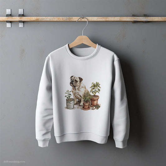 Bulldog Caring for the Greenhouse Sweatshirt – Unisex Sweatshirt for Dog Lovers