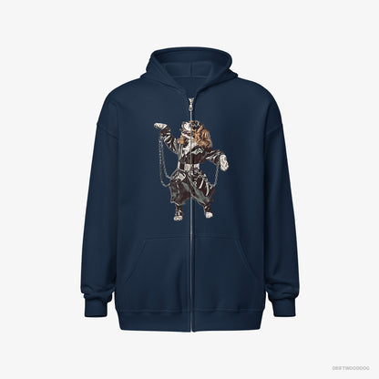 Cavalier King Charles Spaniel Grooving in Chains Navy Hoodie