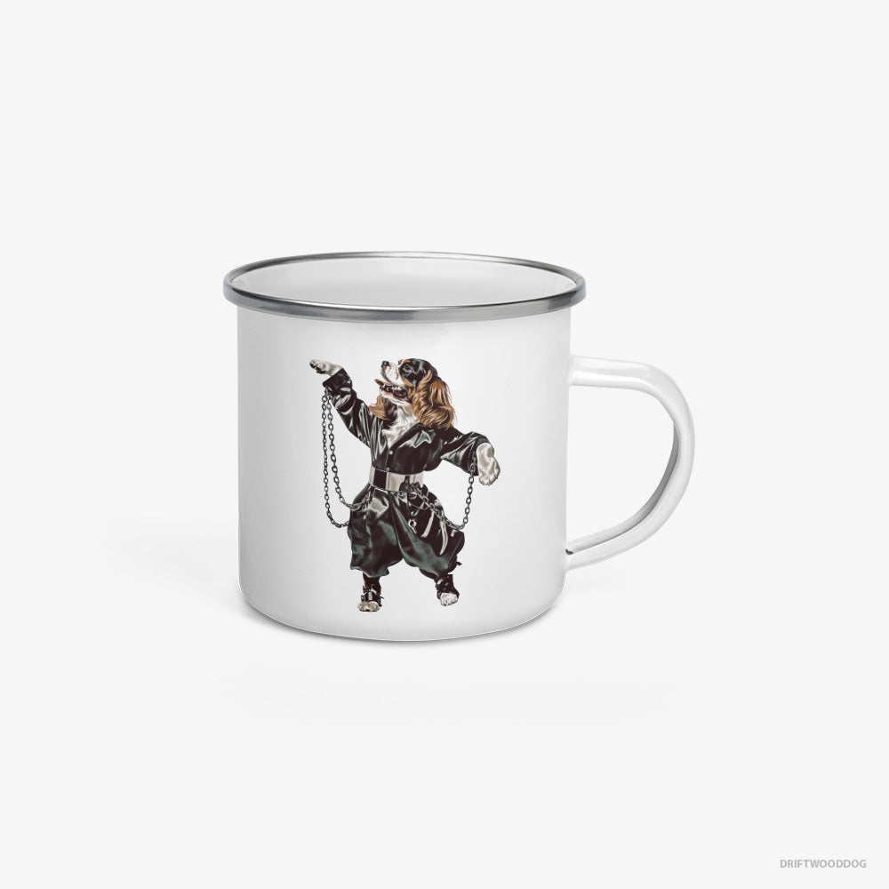 Cavalier King Charles Spaniel Grooving in Chains Enamel Mug