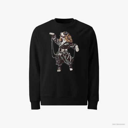 Cavalier King Charles Spaniel Sweatshirt – Men Black Sweatshirt Classic – Grooving in Chains (on White Background)