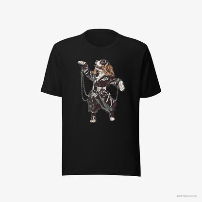 Cavalier King Charles Spaniel T-Shirt – Men Black T-Shirt Eco-Friendly – Grooving in Chains (on White Background)