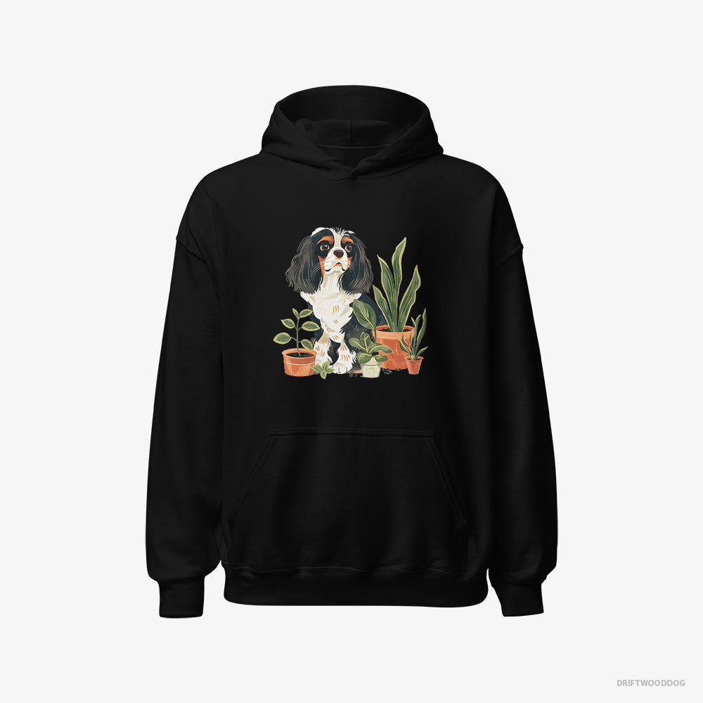 CKC Spaniel Admiring the Greenery – Men's Hoodie Black – Classic