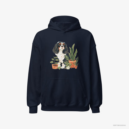 Cavalier King Charles Spaniel Admiring the Greenery Navy Hoodie