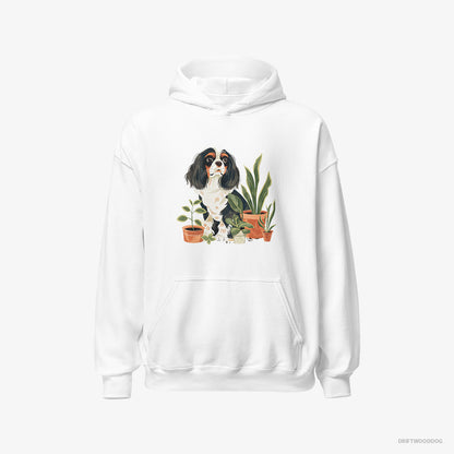 Cavalier King Charles Spaniel Admiring the Greenery White Hoodie