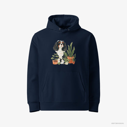 Cavalier King Charles Spaniel Admiring the Greenery Navy Hoodie