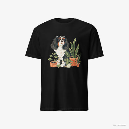 Cavalier King Charles Spaniel Admiring the Greenery Black T-Shirt