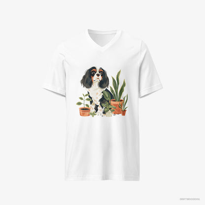 Cavalier King Charles Spaniel Admiring the Greenery White T-Shirt