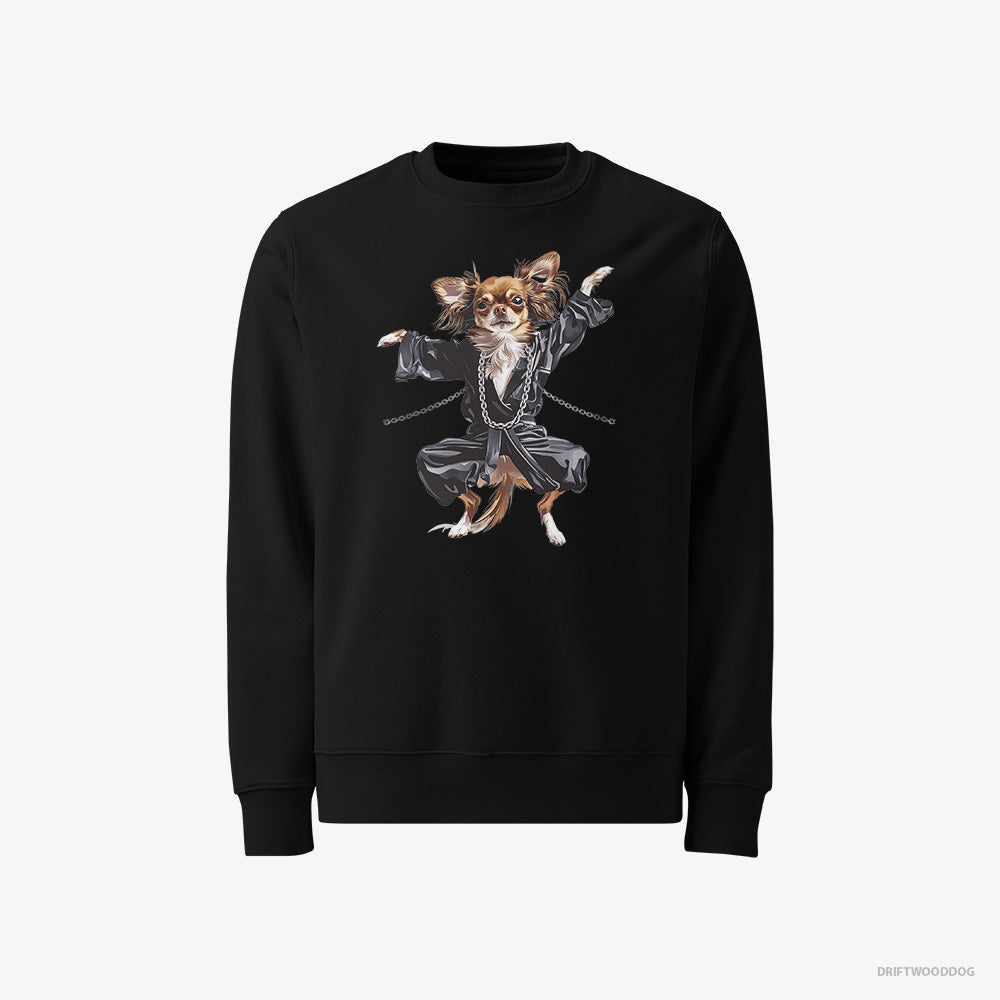 Chihuahua Sweatshirt – Men Black Sweatshirt Classic – Raving in Black (on White Background)