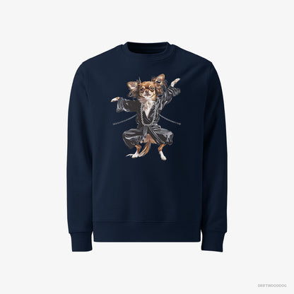 Chihuahua Raving in Black Navy Sweatshirt