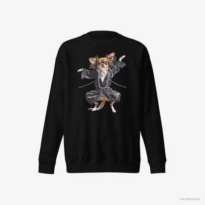 Chihuahua Raving in Black Black Sweatshirt