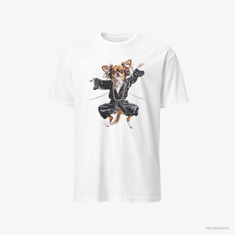 Chihuahua T-Shirt – Men White T-Shirt Classic – Raving in Black (on White Background)