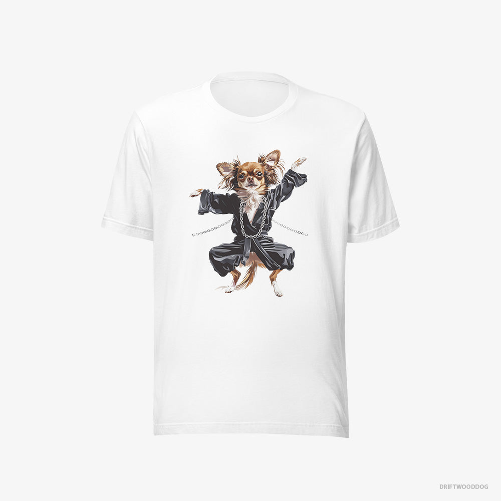 Chihuahua T-Shirt – Women White T-Shirt Eco-Friendly – Raving in Black (on White Background)