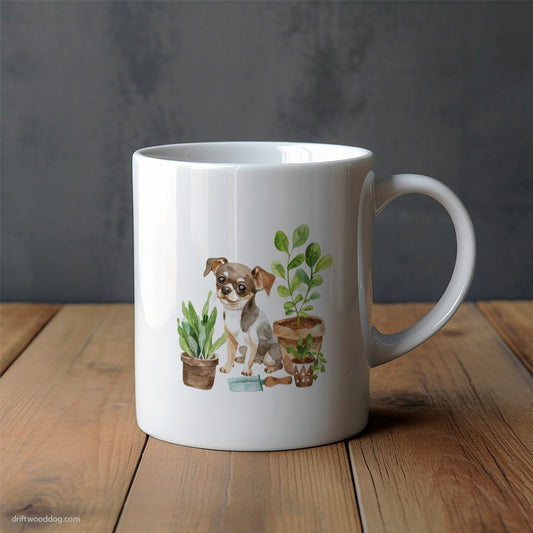 Chihuahua Gardening with Care Mug – Unique Dog Cups | Dog-Themed Mugs