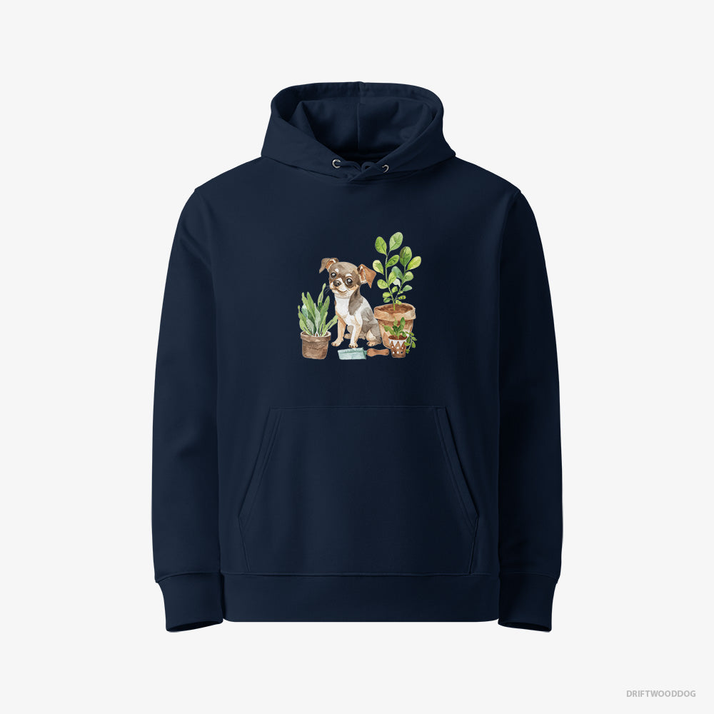 Chihuahua Gardening with Care – Men's Hoodie Navy Eco – Eco-Friendly