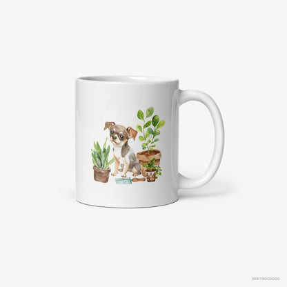 Chihuahua Gardening with Care White Mug