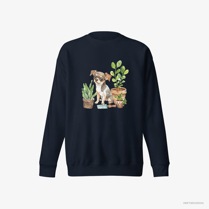 Chihuahua Gardening with Care Navy Sweatshirt