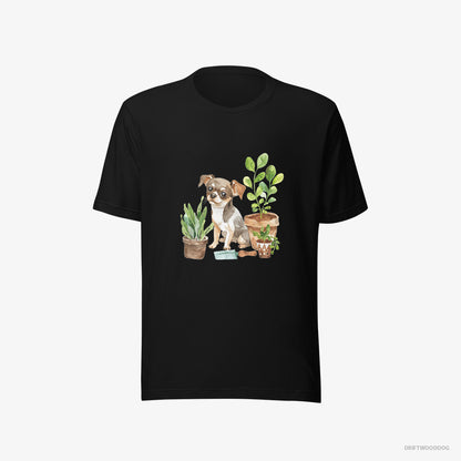 Chihuahua Gardening with Care Black T-Shirt