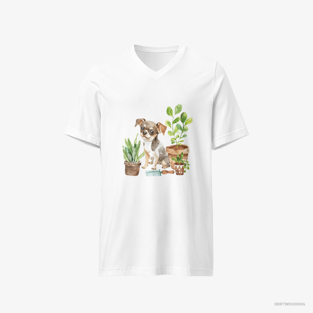 Chihuahua Gardening with Care V-Neck T-Shirt