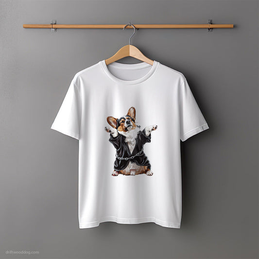 Corgi Dancing in the Night T-Shirt – Unisex Tee for Dog Lovers