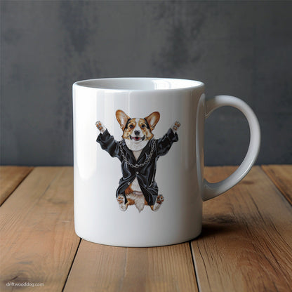 Corgi Pulsing in Black Mug – Unique Dog Cups | Dog-Themed Mugs