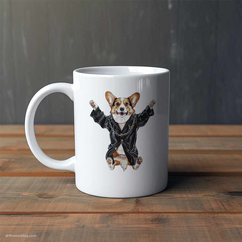 Corgi Pulsing in Black Mug – Cute Dog-Themed Mugs | Perfect Gifts for Dog Lovers