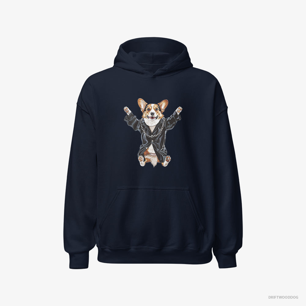 Corgi Pulsing in Black Classic Hoodie