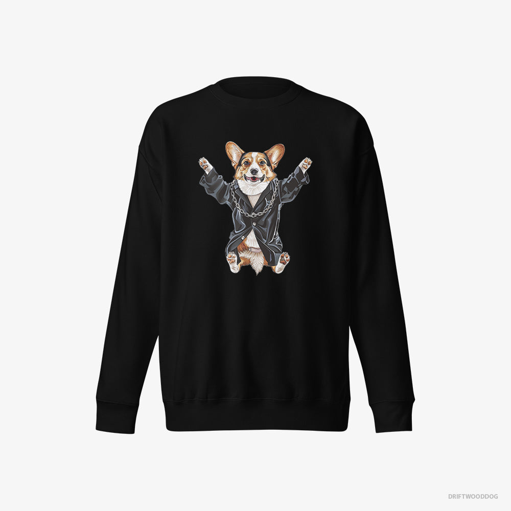 Corgi Pulsing in Black – Men's Sweatshirt Black Eco – Eco-Friendly