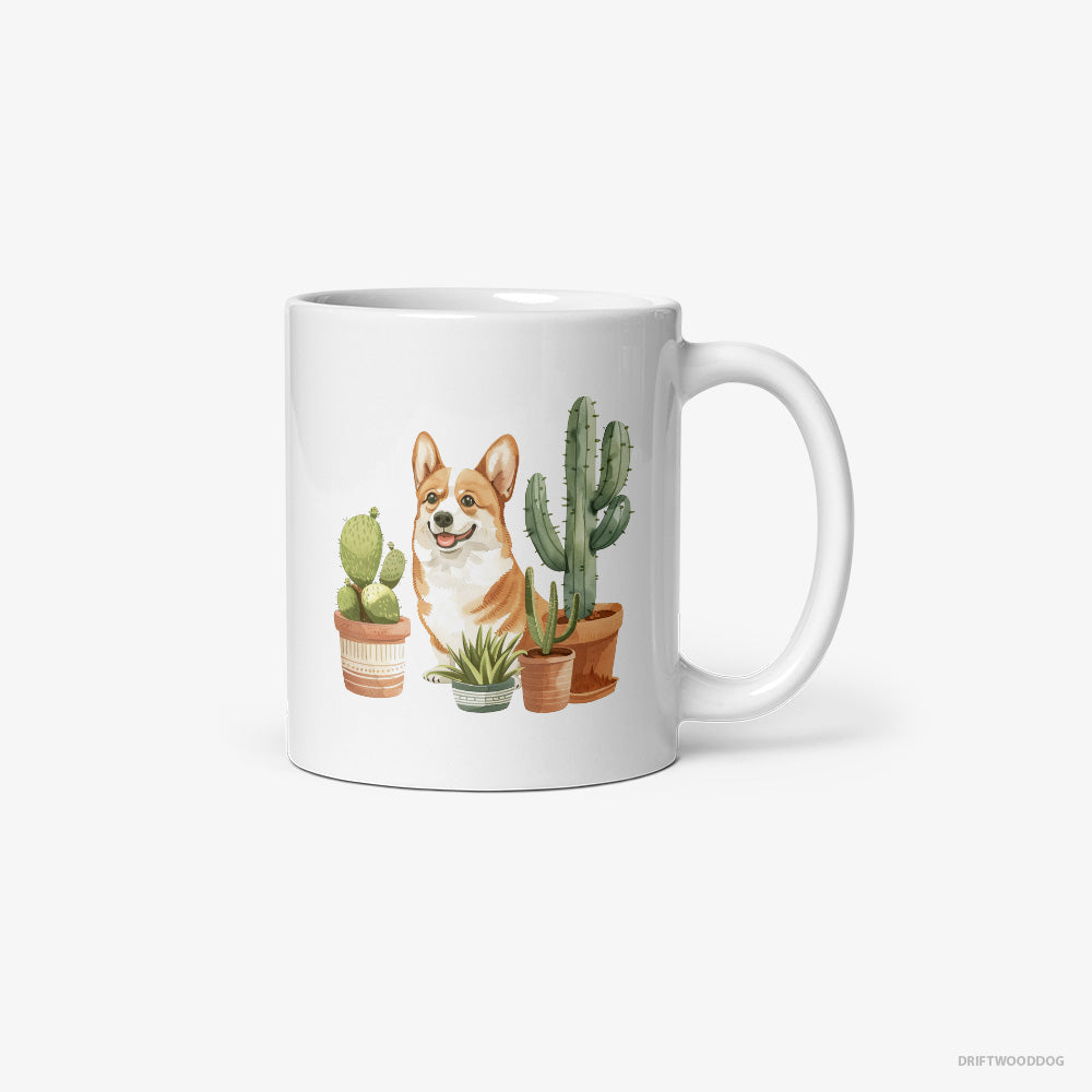 Corgi Sitting Among the Greenery Classic Mug