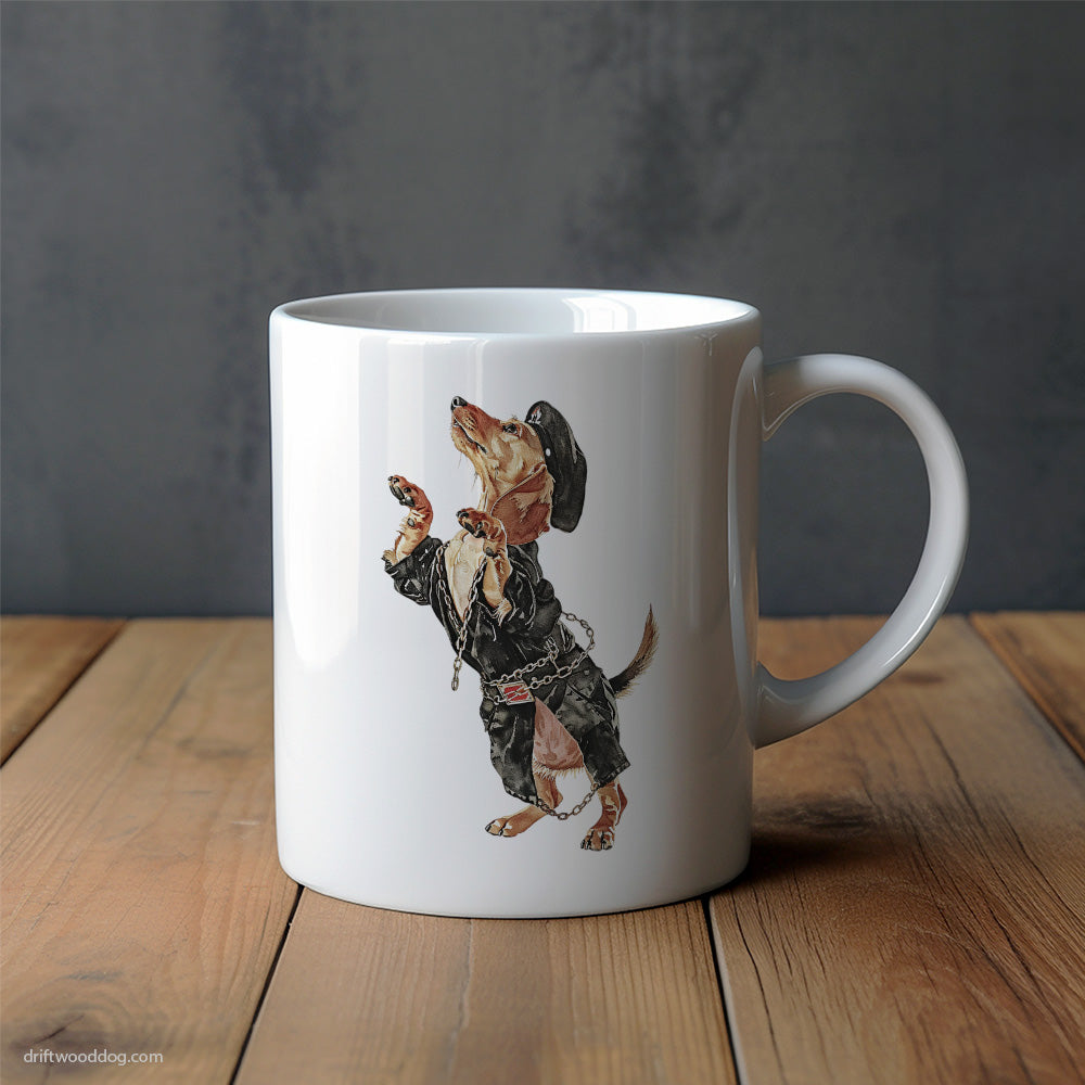 Dachshund Raving Under Chains Mug – Unique Dog Cups | Dog-Themed Mugs