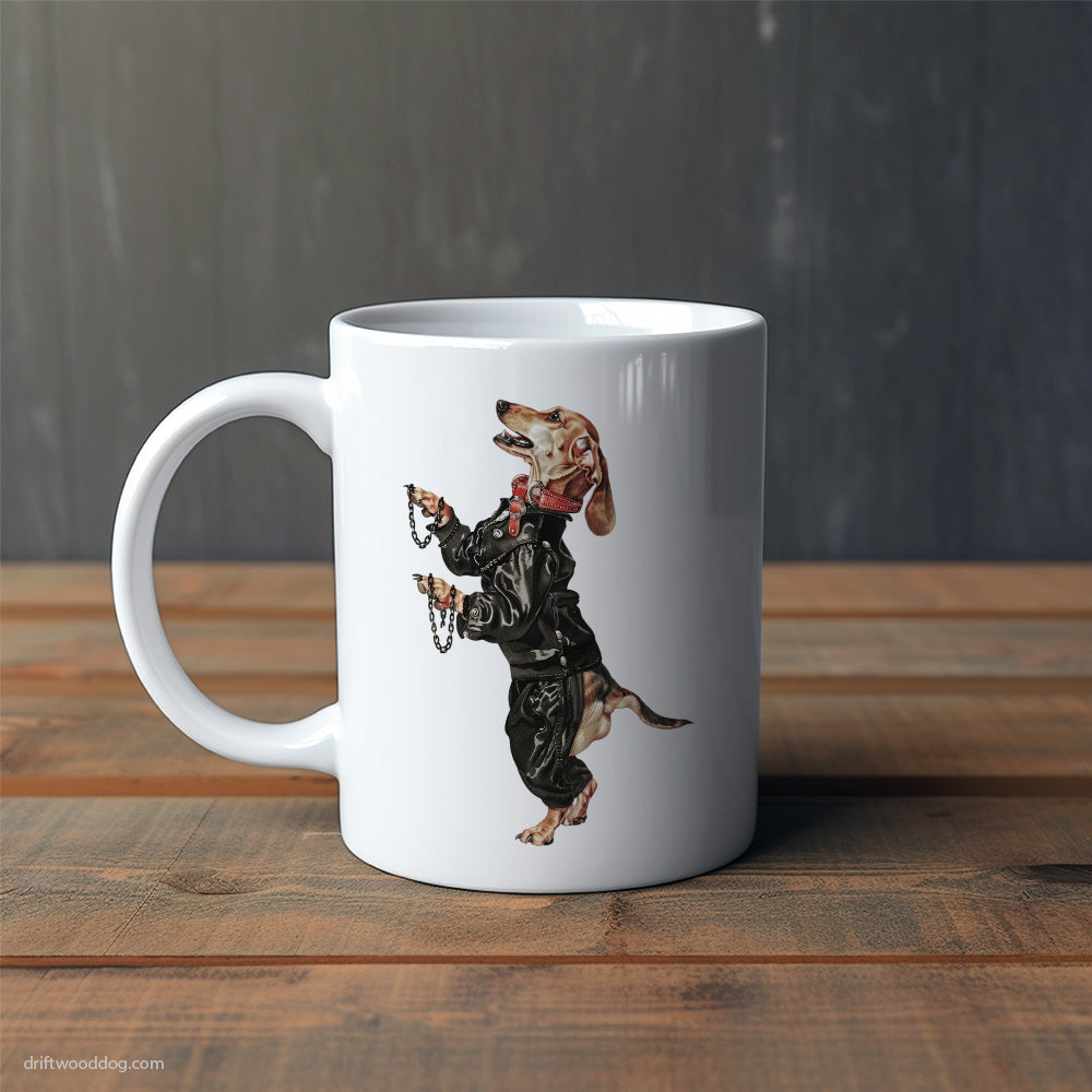 Dachshund Headbanging to Techno Mug – Cute Dog-Themed Mugs | Perfect Gifts for Dog Lovers